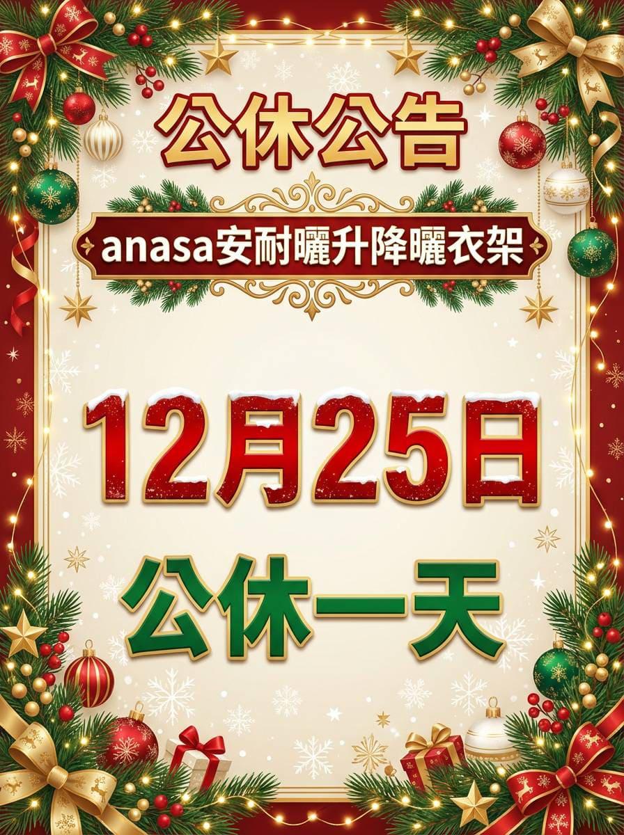 聖誕老公公送禮去，ANASA安耐曬也公休一天！