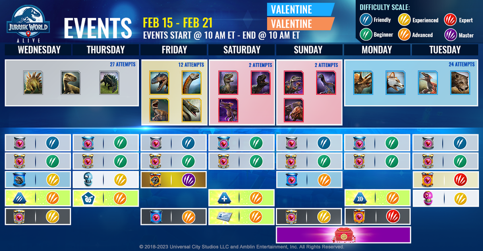 JWA EVENTS 台灣時間 02月15日~02月22日