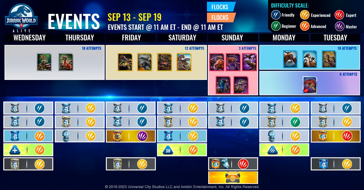 JWA EVENTS 台灣時間 09月13日~09月20日