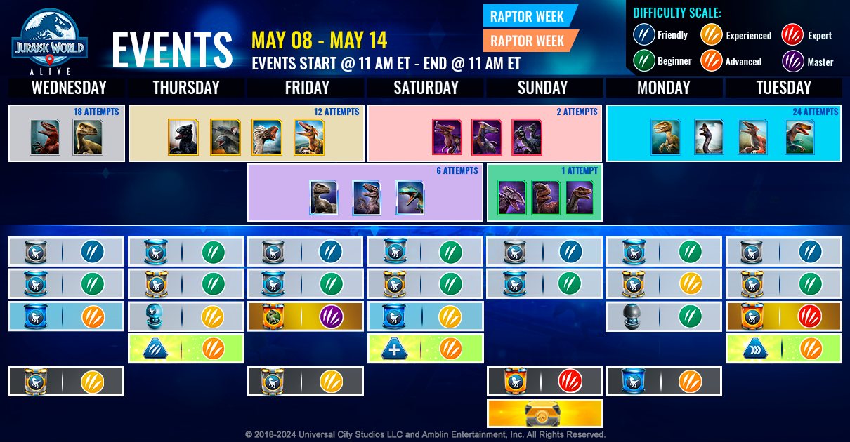 JWA EVENTS 台灣時間 05月08日~05月15日