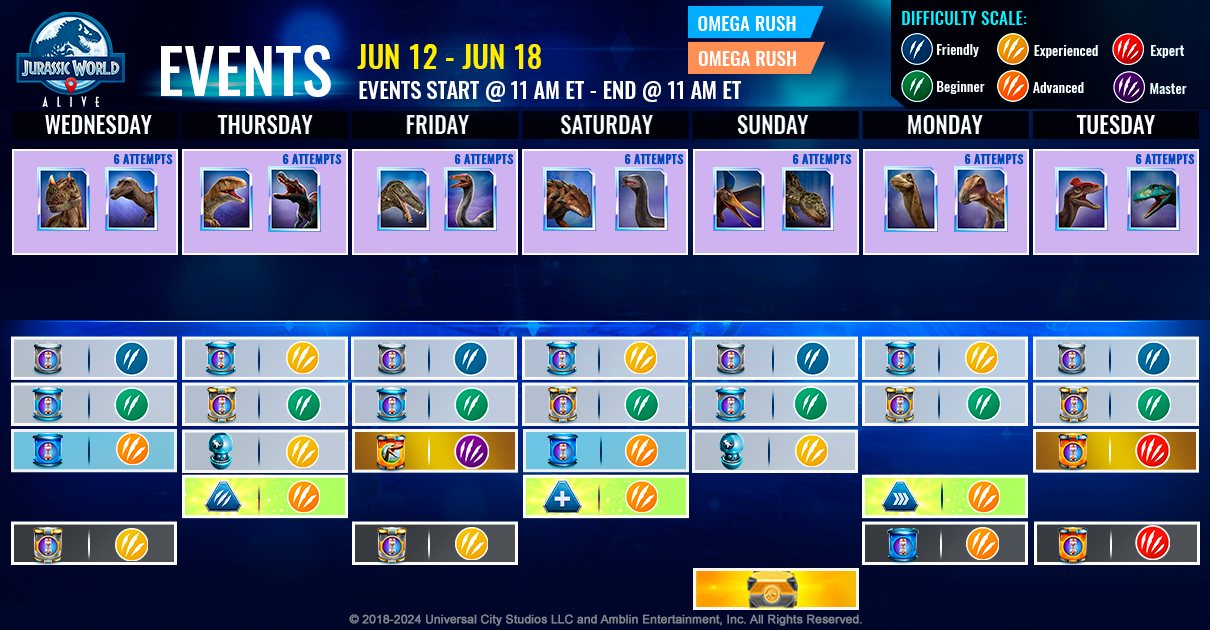 JWA EVENTS 台灣時間 06月12日~06月19日
