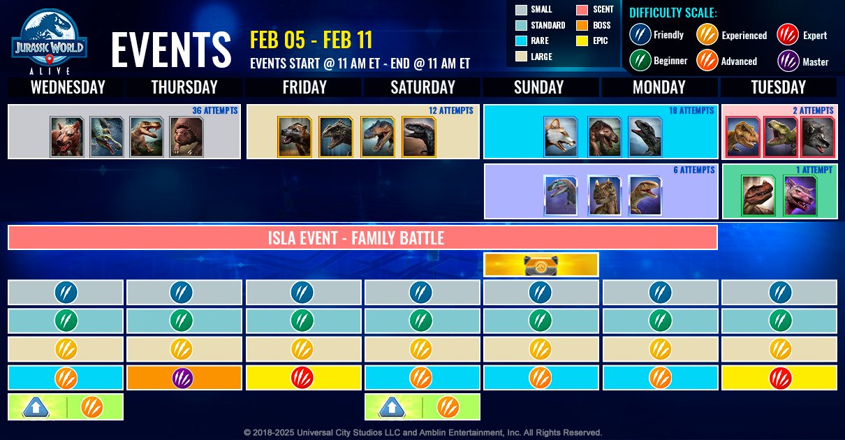 JWA EVENTS 台灣時間 02月05日~02月12日
