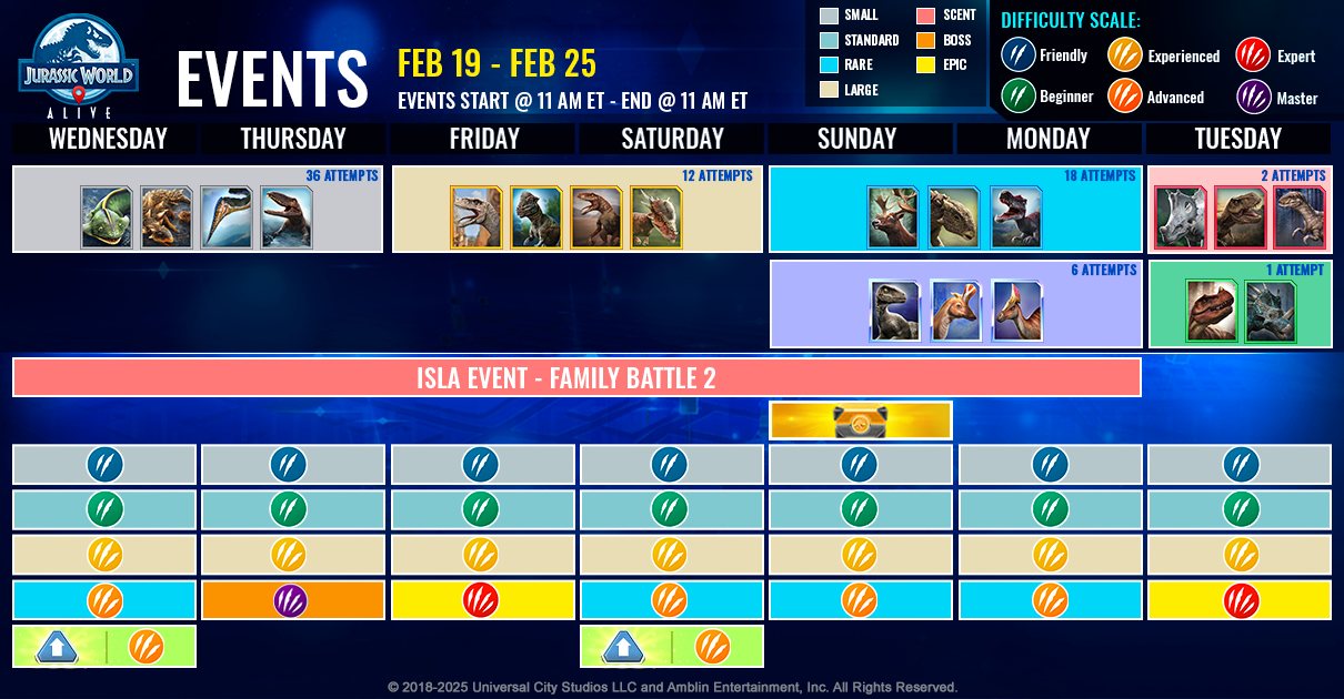 JWA EVENTS 台灣時間 02月19日~02月26日