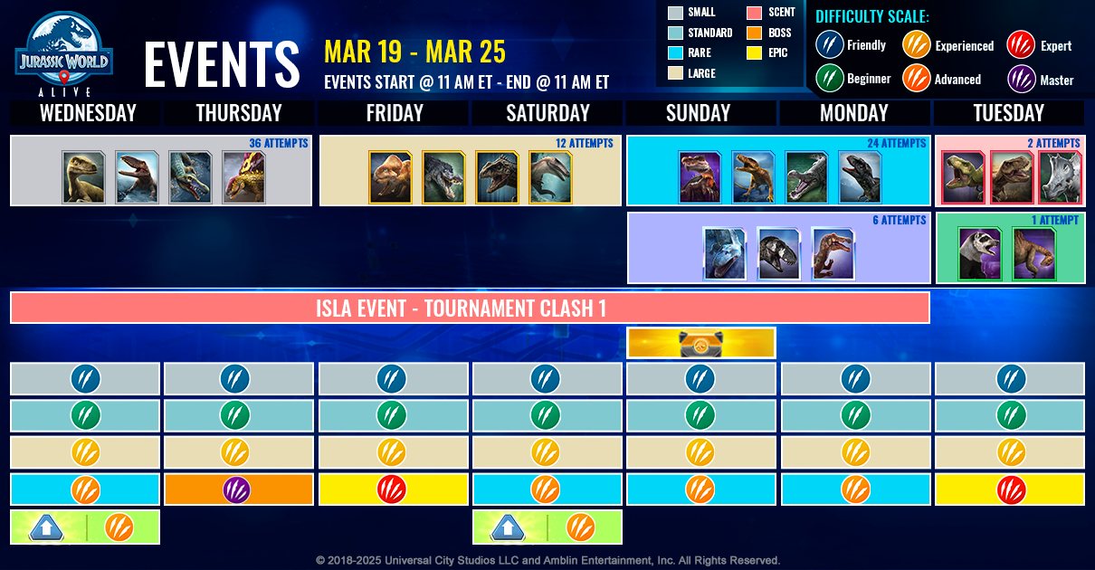 JWA EVENTS 台灣時間 03月19日~03月26日