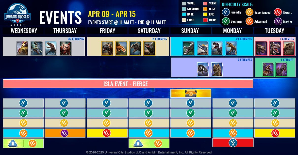 JWA EVENTS 台灣時間 04月09日~04月16日